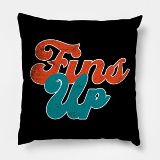 Fins Up Funny Vintage Pillow