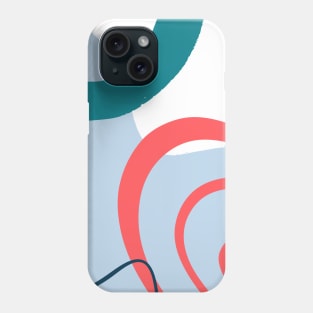 Urban Blue Red Circling Side Abstract Art Phone Case