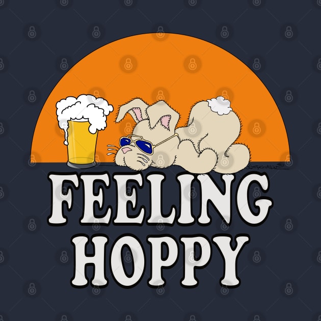 Beer Lover Bunny Rabbit T shirt FEELING HOPPY by ScottyGaaDo by ScottyGaaDo