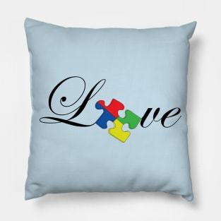 Autism Awareness Love Puzzle Piece Pillow