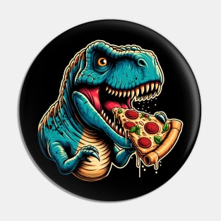 Tyrannosaurus Rex Eating Pizza Pin