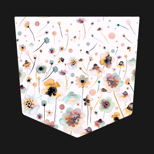 Pocket - INK SOFT FLOWERS SUNSHINE DEGRADE by ninoladesign
