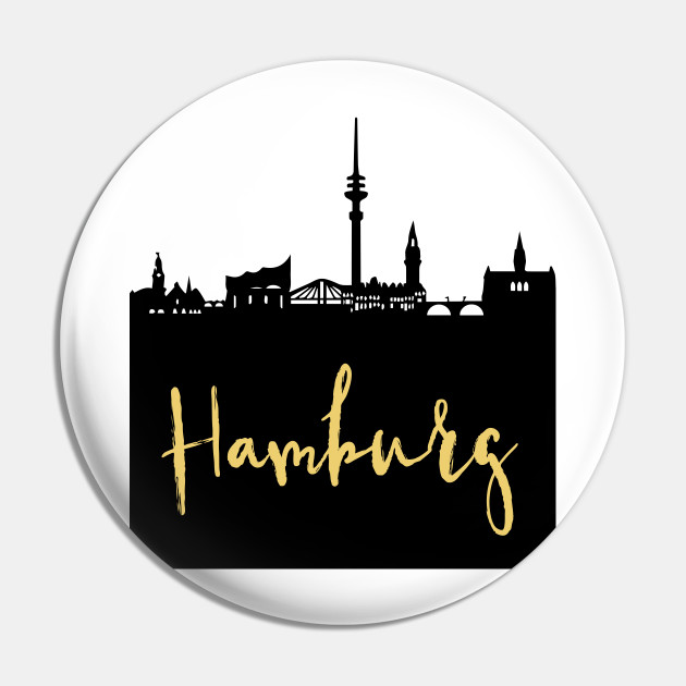 Hamburg Germany Designer Silhouette Skyline Art Hamburg Pin Teepublic