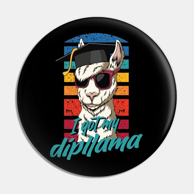 Dipllama Llama Highschool and College Graduation Pin by CaptainHobbyist