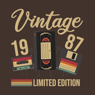 Disc Video Cassette 1987 Vintage Birthday T-Shirt