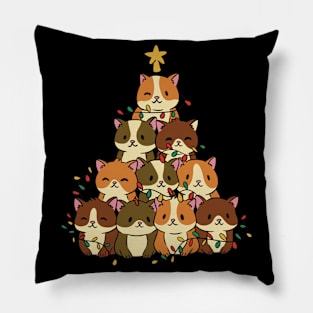 Funny Cute Cat Christmas Tree Pillow