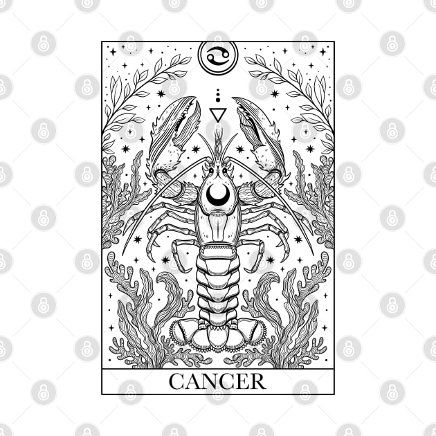 Zodiac sign tarot card Cancer by OccultOmaStore