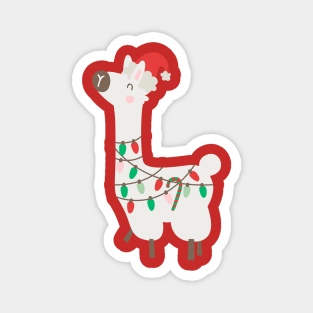 Christmas llama Magnet