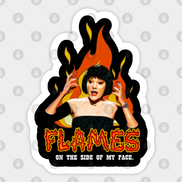 Flames on the side of my face Clue Sticker TeePublic