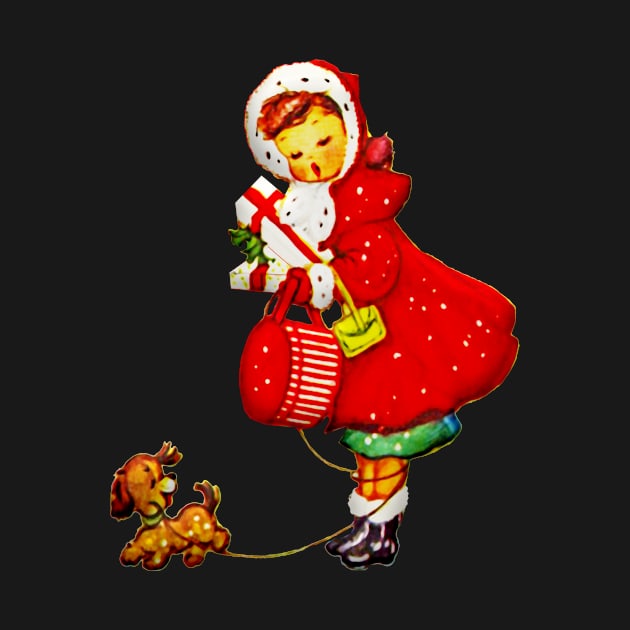 Vintage Christmas Girl and Dog by sabrina.seeto@gmail.com