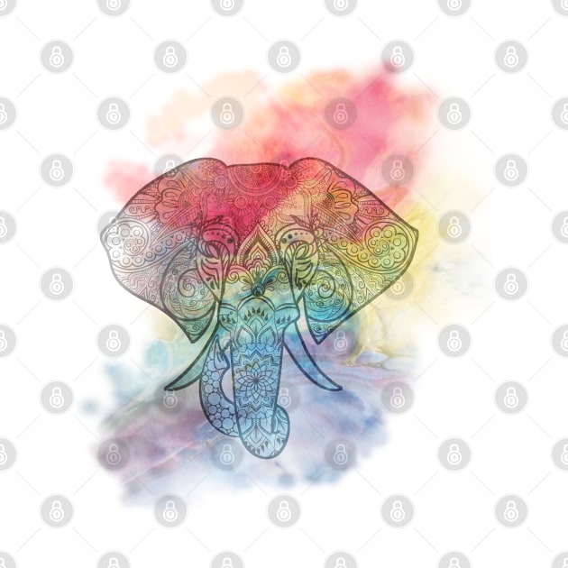 Watercolor Elephant Mandala by Bluepress