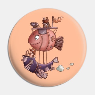 Pirate Steampunk Hot-Air balloon Pin