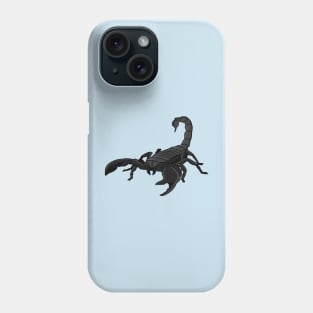 Black hungry scorpion cartoon illustration Phone Case