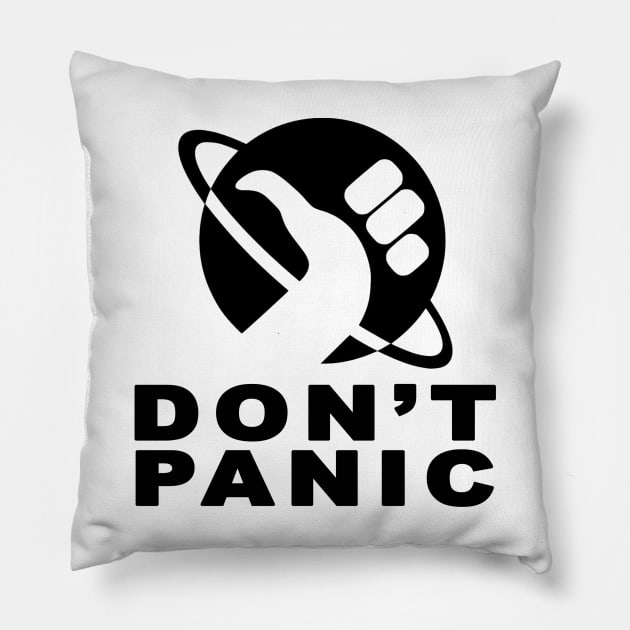 Don't Panic Pillow by AaronShirleyArtist