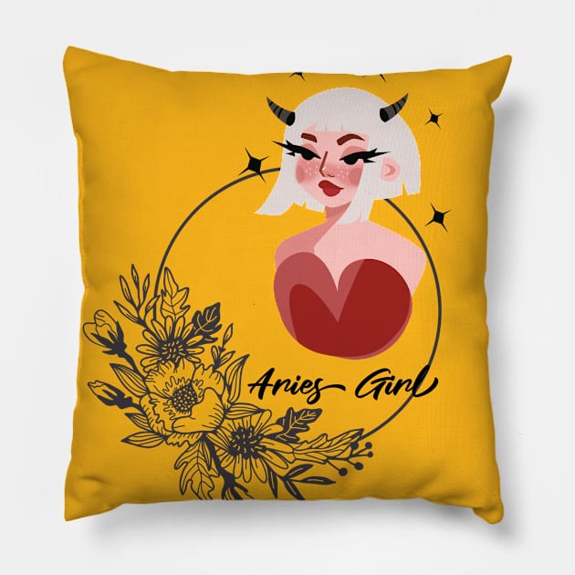 Aries Girl Pillow by AirshipRebekah