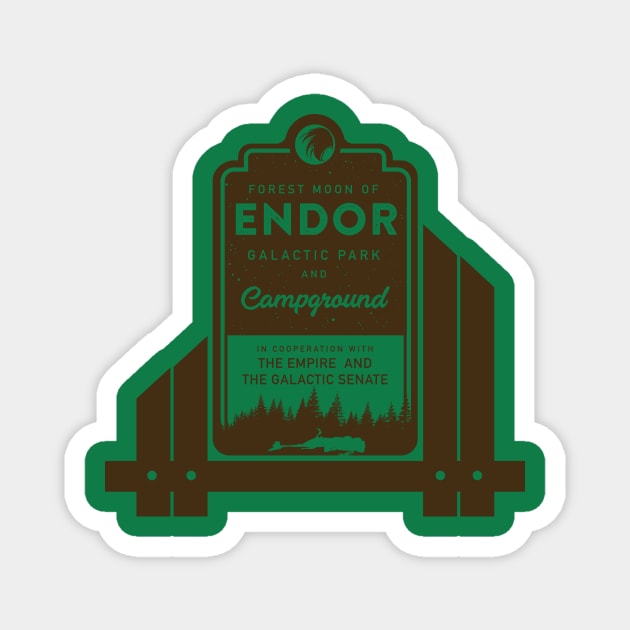 Endor Galactic Campground Magnet by MindsparkCreative