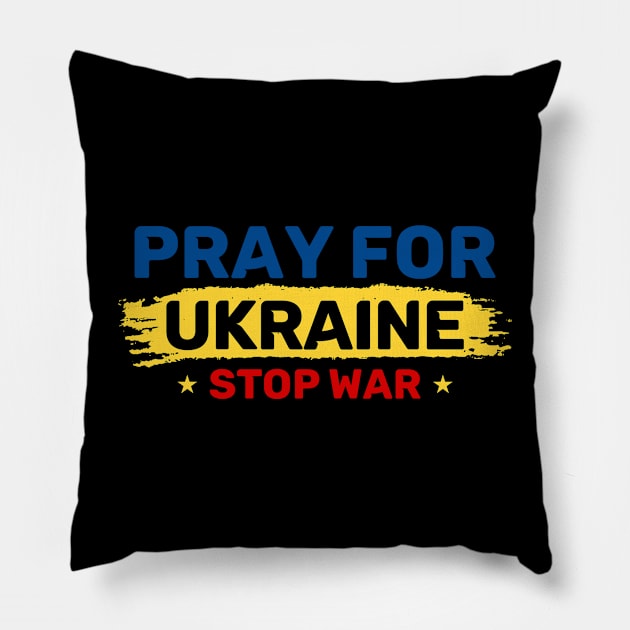 Pray for ukraine Russia Putin Puck Futin stand with ukrain Pillow by Masahiro Lab