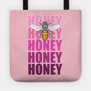 honey bee and pink honey honey lettering Tote