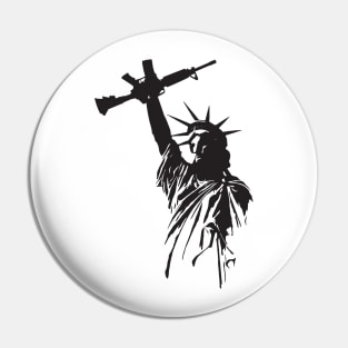 Pro Second Amendment 2A Lady Liberty With Raised Firearm Pin