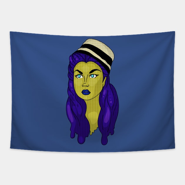 Comic Book Girl Tapestry by itsgoodjunk