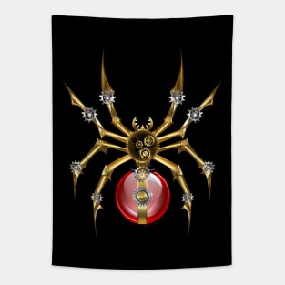 Awesome Fantasy Steampunk Geared Spider Graphic Tapestry