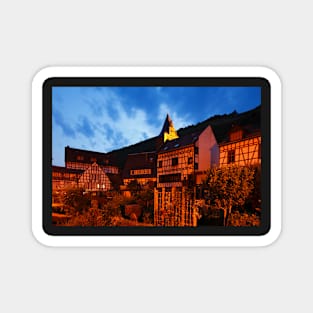 Old town, dusk, Bacharach, Middle Rhine, Rhine, evening Magnet