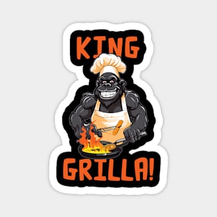 King Grilla - Funny Gorilla BBQ design Magnet