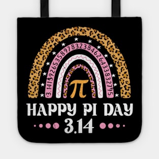 Happy Pi Day Mathematic Math Teacher Gifts Leopard Rainbow Tote