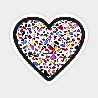 Mosaic white loveheart Magnet