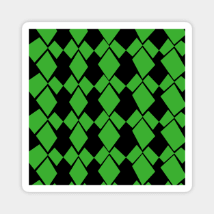 Geometric Diamonds Design (Emerald and Black) Magnet