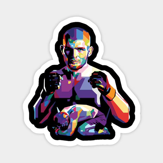 Khabib in pop art style Magnet by difrats