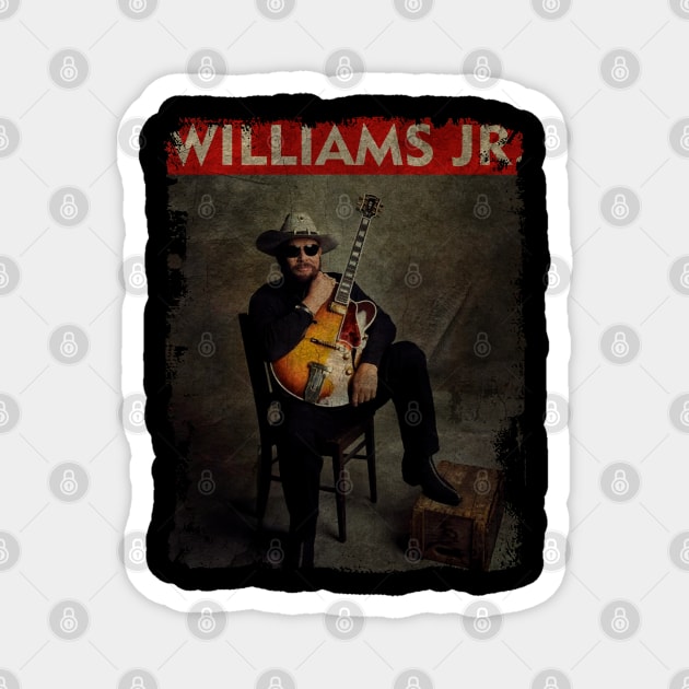 TEXTURE ART- Hank Williams Jr. - RETRO STYLE 1 Magnet by ZiziVintage