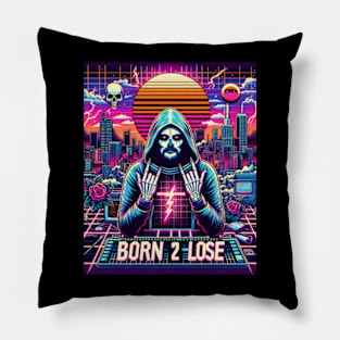 cyberpunk trippy born 2 lose Pillow