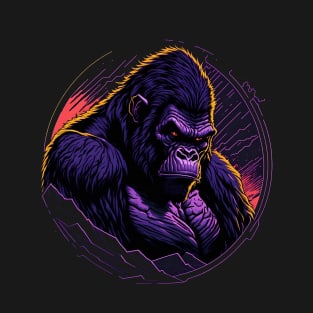 Purple Gorilla Surrounded By Mountain T-Shirt