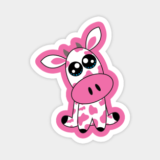 💗 🐄 Strawberry Cow - pink Magnet