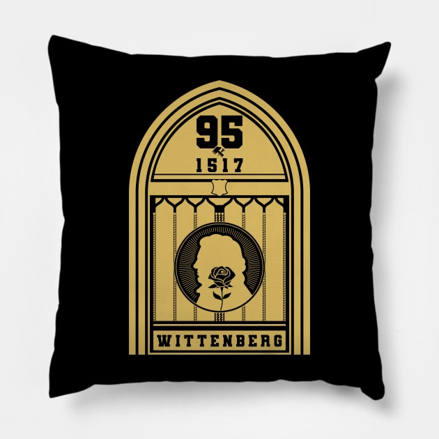 Martin Luther. 95 theses of the reformation of the church. Wittenberg 1517. Pillow by Reformer