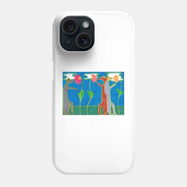 Tall Dogs Take Time To Sniff The Flowers Phone Case by JaySnellingArt