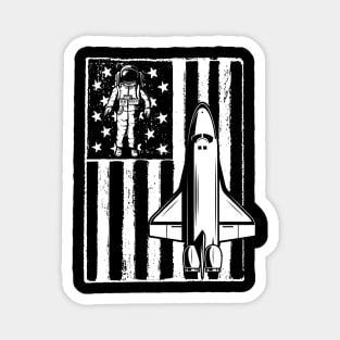 Astronaut vintage American flag Spacecraft Magnet