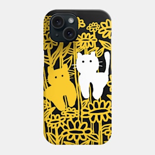 cat, sunflower fields Phone Case