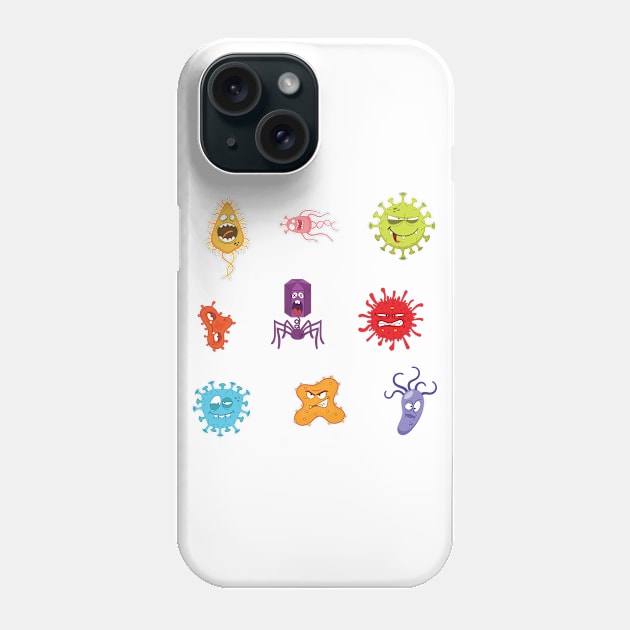 Funny Virus & Bacteria Phone Case by Acid_rain