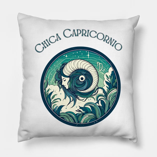 "Capricorn Spanish Celestial Symphony"- Zodiac Horoscope Star Signs Pillow by stickercuffs