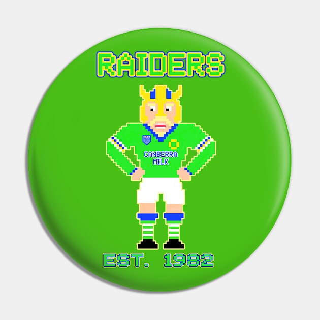 Canberra Raiders - 8 Bit Pixel Art - EST. 1982 Pin by OG Ballers