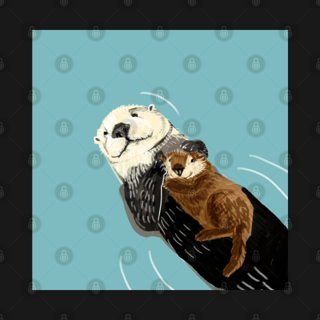 Mother sea otter by belettelepink