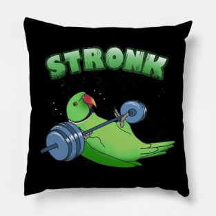 Stronk Green Indian ringneck Fitness Parrot Workout Pillow