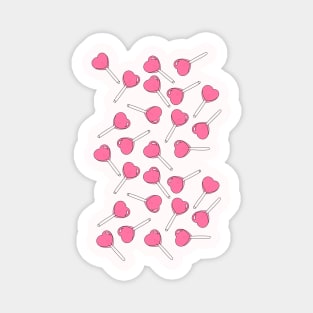 Heart Lollipop Pattern Pink Aesthetic Magnet