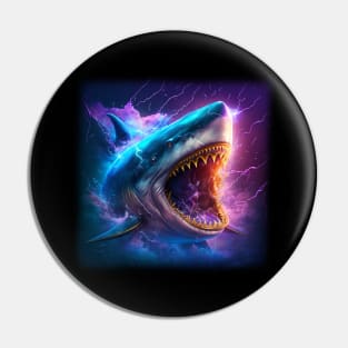 Mutant Shark With Big Teeth Purple Pin