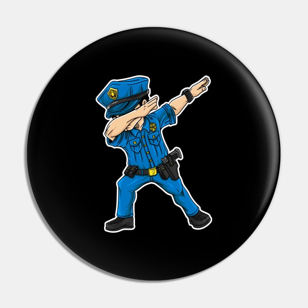 Dabbing Police Gift Funny Policeman Dab Dance Pin by captainmood