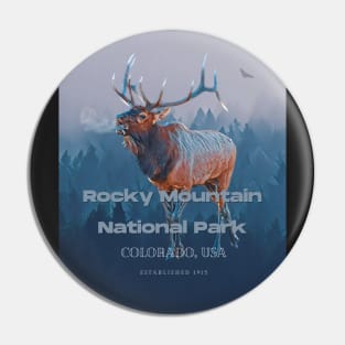 Rocky Mountain National Park Elk Poster Pin