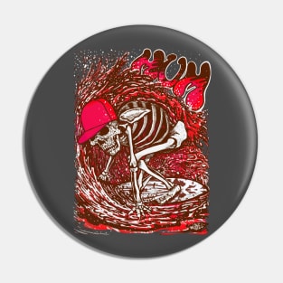 Surfer Skeleton by miskedesign Pin