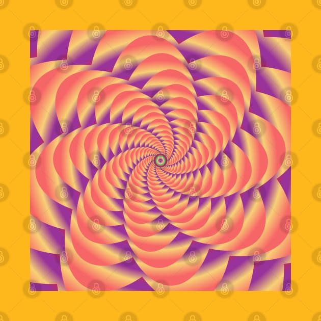 3D Twisted Circle Flower In Orange by IsmaSaleem
